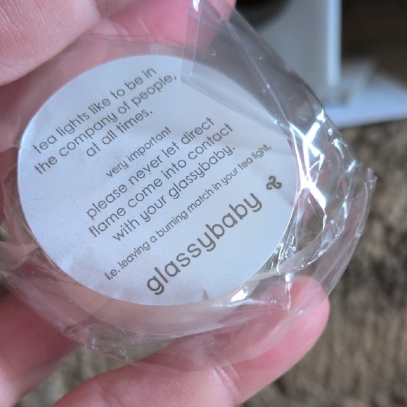 GLASSYBABY I NWT Dark Navy Cobalt Blue Hand-Blown Glass FOREVER Candleholder Art - Picture 13 of 14